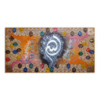 99 Names of Allah & Ayatul Qursi Calligraphy With Silver Leafing | Handmade Painting